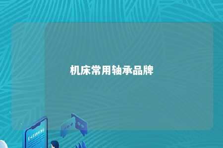 机床常用轴承品牌 